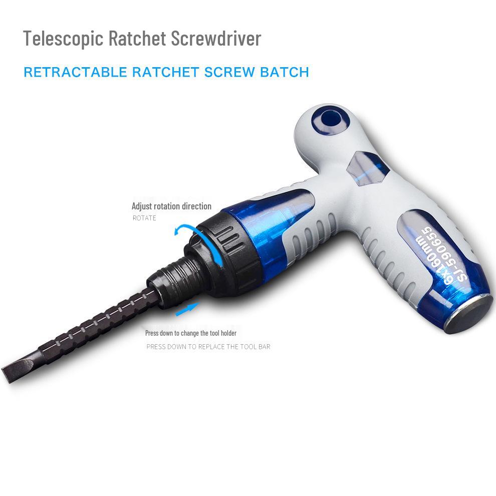 Craftsman Telescopic Three-in-One Screwdriver: Double-Ended Two-Way with Phillips & Flathead Bits, Strong Magnetic Grip 4x110MM Telescopic Screwdriver