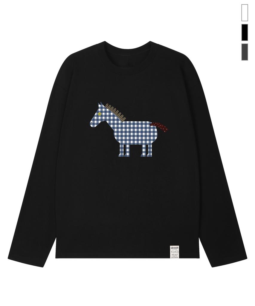 GRAVER [Unisex] Paper Pony Long Sleeve T-Shirt_4 Colors