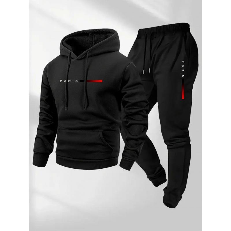 Unisex European Size Paris Letter Print Hoodie & Tracksuit