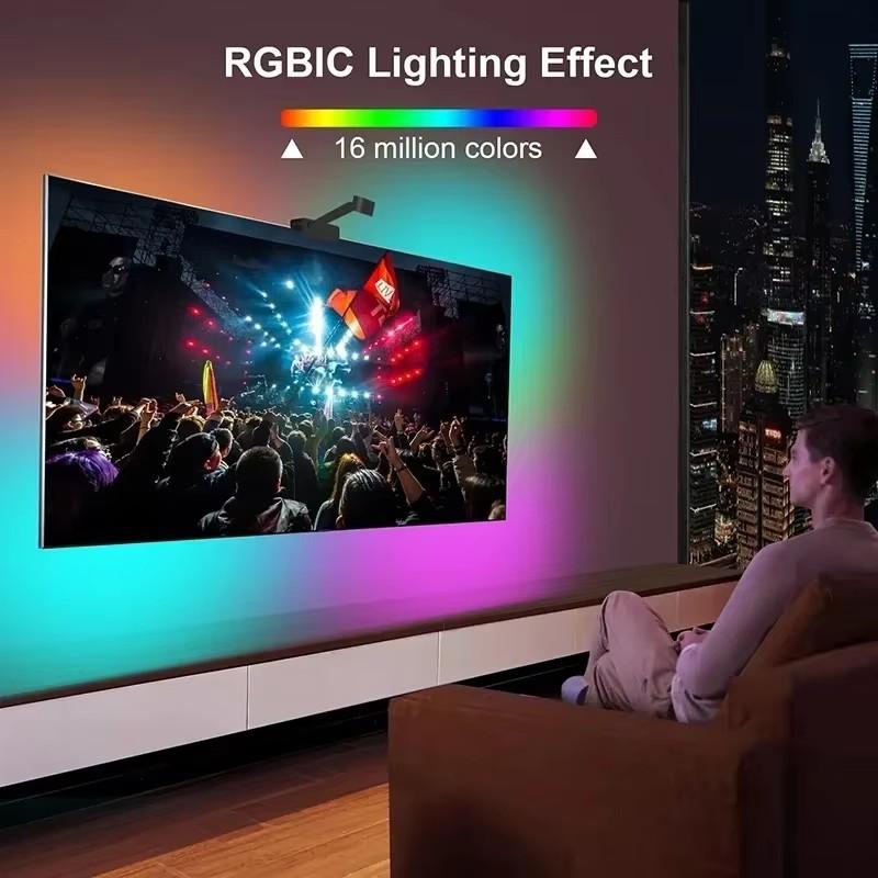 Led Lights For Tv 55-75 Inches 3.8M 5M 5V Usb Rgbic Backlight Tv Camera Led For Smart Synchronized Tv Ambilight Television Light