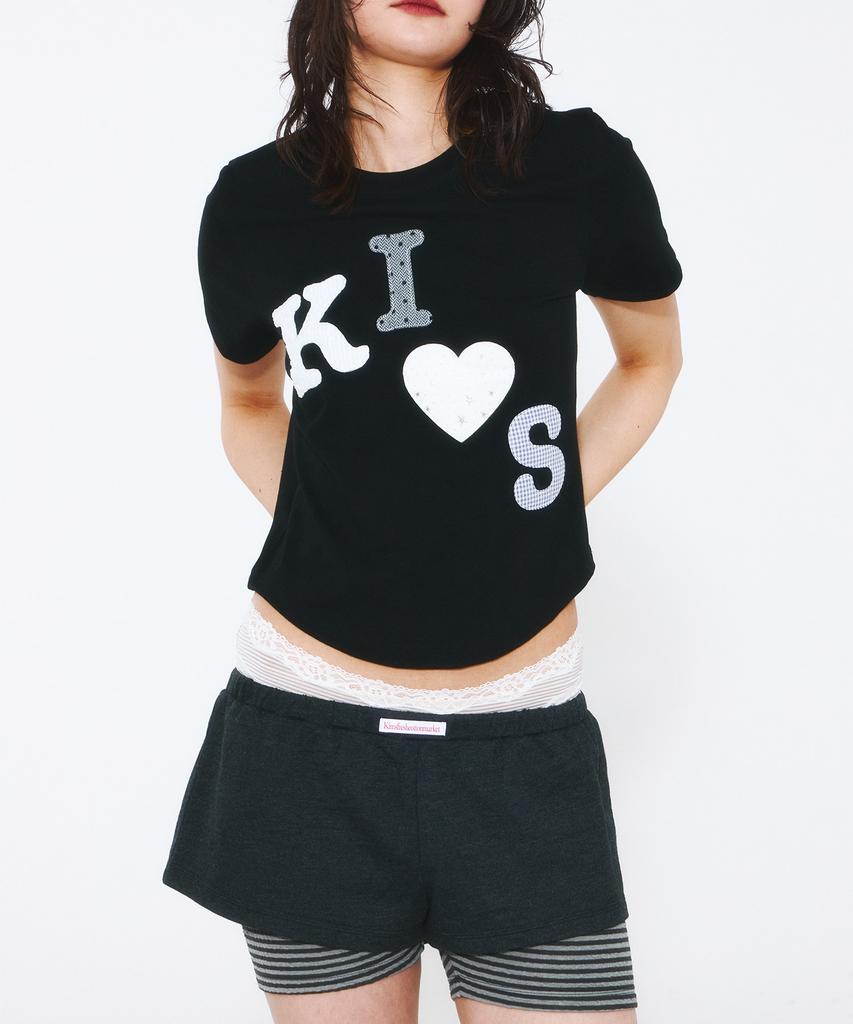 Kimseupeulesikoteunmakes Messi Kith Logo Applique T-Shirt Black