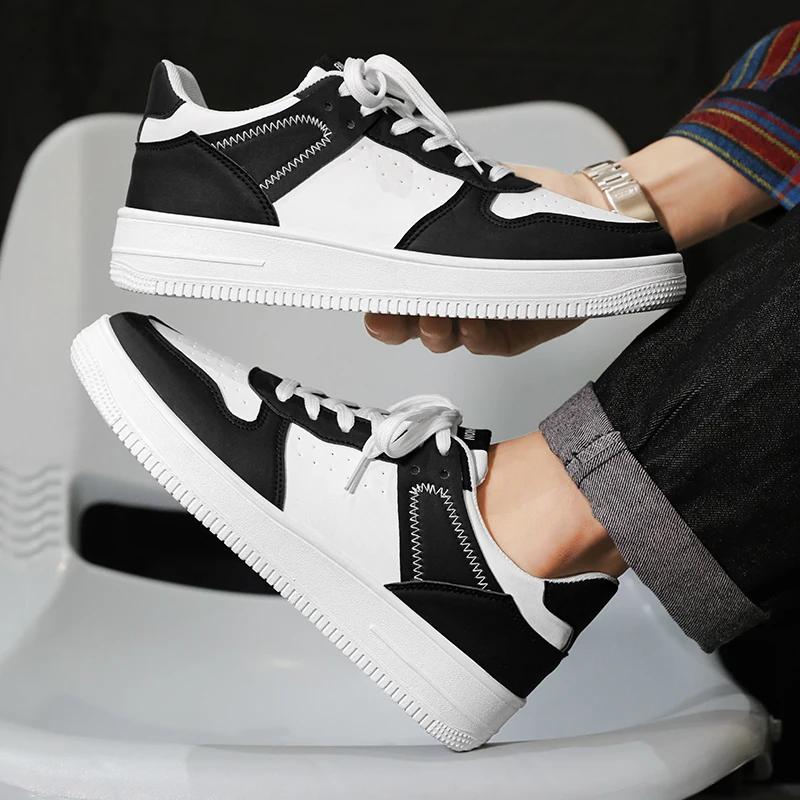 Männer Turnschuhe Casual Sport Schuhe für Männer Leichte PU Leder Atmungsaktive Schuh Herren Flache Weiße Tenis Schuhe Zapatillas Hombre