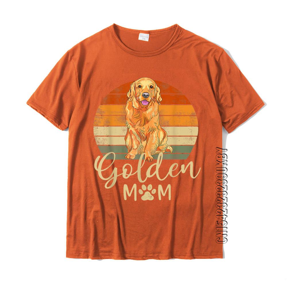 

Golden Mom Retro Sunset Golden Retriever Lover Gift Dog Mama T-Shirt Top T-Shirts For Men Cotton Tops Shirts Slim Fit Family 4XL