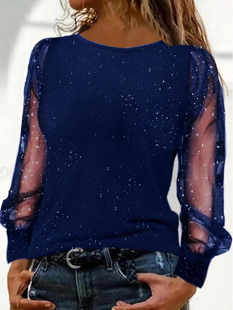 T-shirt Casual a Maniche Lunghe Larghe Europea e Americana 2024