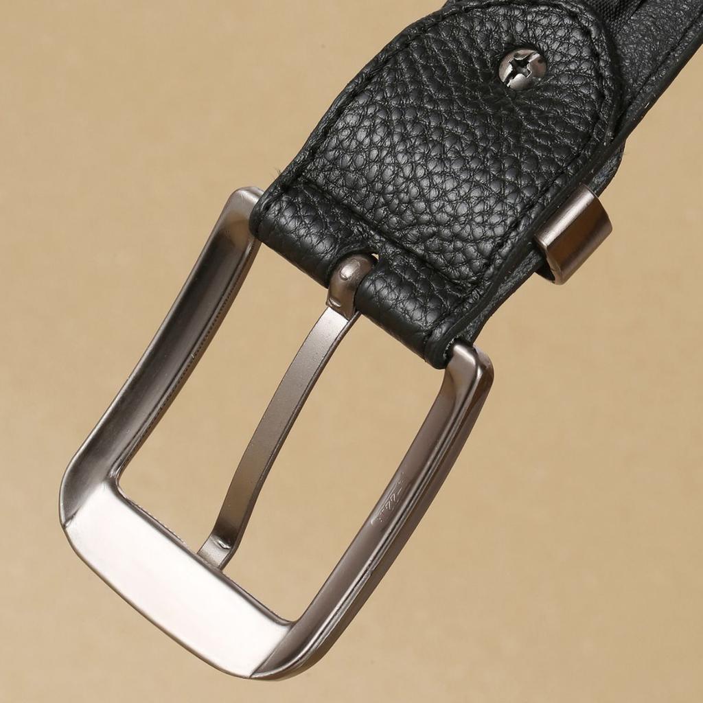 Belt Available Men'S Lychee Pattern Pin Buckle Casual Belt Business Men'S Belt