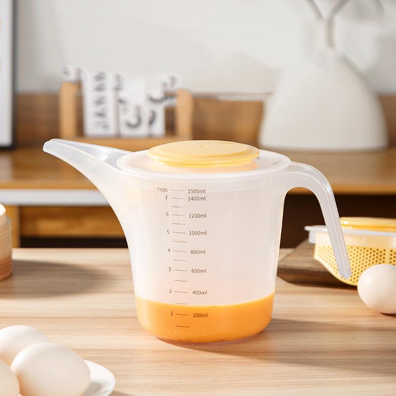 1500Ml Large Capacity Graduated Measuring Cup Plastic Clear Baking Measuring Cup Scale With Lid Household Beaker Kitchen Baking