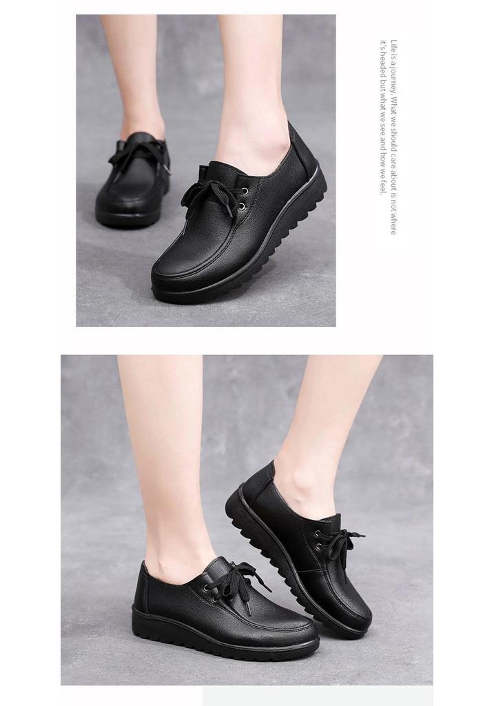 Retro Lace-Up Women's Moccasins - Comfortable Soft Leather Flats for Casual Autumn/Winter Wear