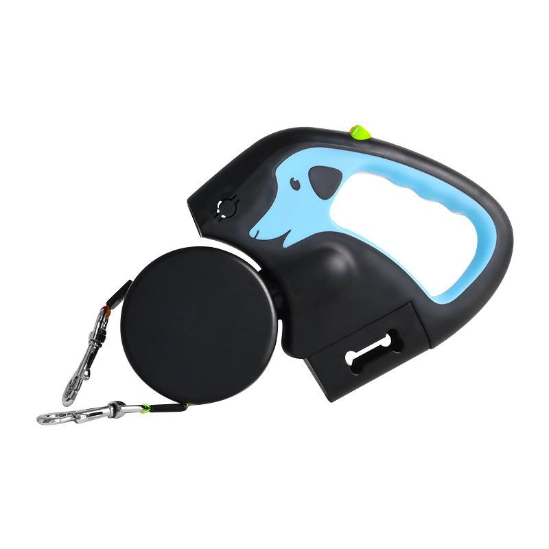 Portable Rotating Pet Leash for 2 Dogs, Double End Leash, Light Retractable Roulette, Walking Supplies, New