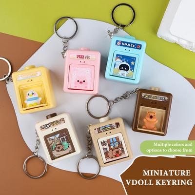 3D Astronaut Popper Box Keychain Cartoon Creative Pops Fidget Toy for Kids Cute Keyring Pendant Stress Relief Gift