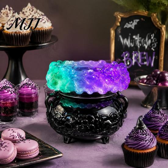 Mystisches Symbol Dekor Halloween Kessel LED Blasenlicht, Farbwechselnde Hexentranklampe, Gruselige Gotische Hexenhafte Heimaccessoires Leuchtend