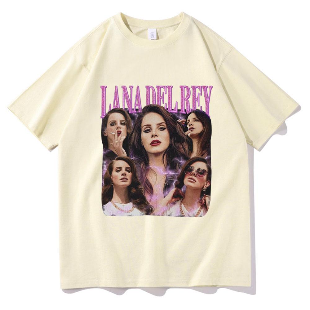 Singer Lana Del Rey Graphic Tshirt Retro Hip Hop Fashion T-shirt Men Women Cotton Short Sleeve Aesthetic T Shirts Streetwear