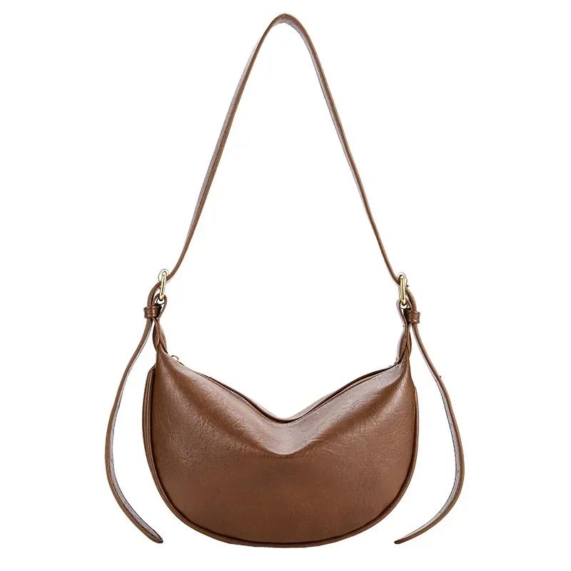 Luxus Umhängetaschen für Damen Handtaschen mit großem Fassungsvermögen Einfarbige weiche Schultertaschen Lässige Reise Hobo-Tasche Vintage Sac Neu