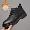 Fashion Winter Leather Velvet Warm Men's Snow Boots Fashion Soft Sole Casual Men Platform Shoes Designer Non-slip Leather Boots for Men
