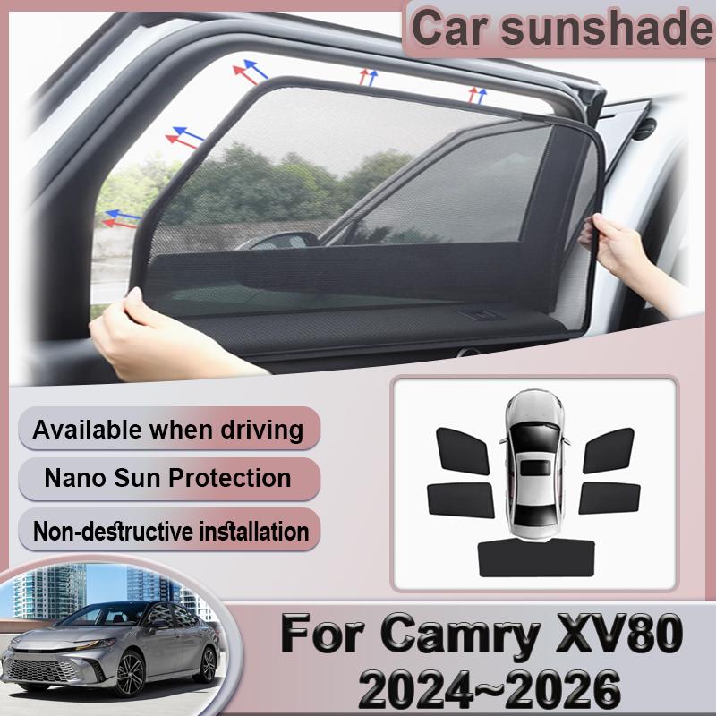 Car Mesh Sunshade For Toyota Camry XV80 Accessories 2024 2025 2026 Side Window Curtain Windshields Visor Auto Parts Accessories
