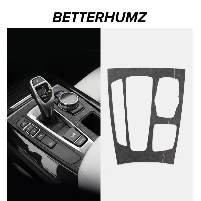 Car Interior Accessories Made of Alcantara Gear Shift Control Panel Cover Sticker Trim For BMW F15 F16 X5 X6 2013-2017 LHD RHD