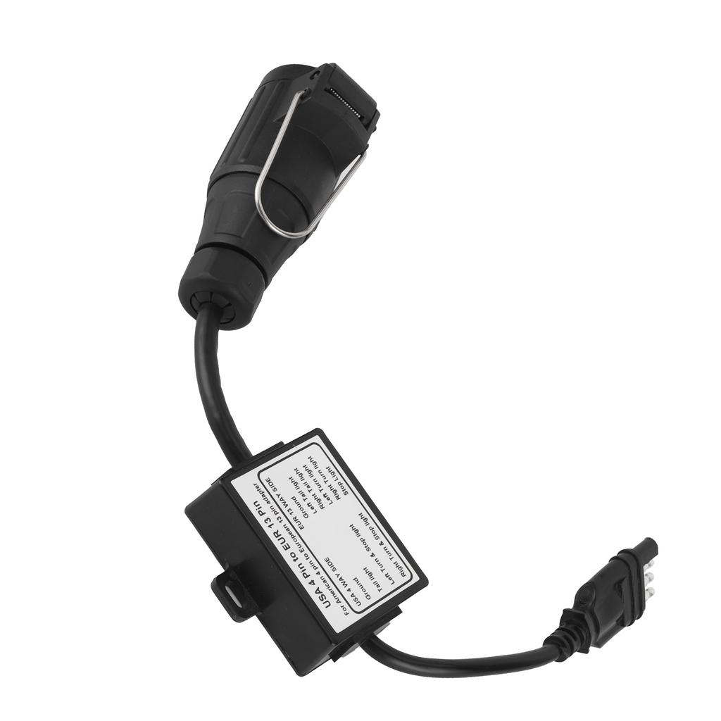 Trailer Connector US 4 Pin Flat Plug To EU 13 Pin Portable Trailer Light Circuit Wiring Converter