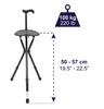 KMINA PRO Cane Chair for Adults Adjustable Foldable Walking Cane with Seat for Adjustable Cane with Travel Cane with Chair for Aluminum Cane for Men