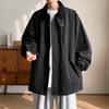 Chaqueta de Herramientas para Hombre Primavera y Otoño Nueva Retro Americana Rudo Guapo Versátil Holgada con Solapas