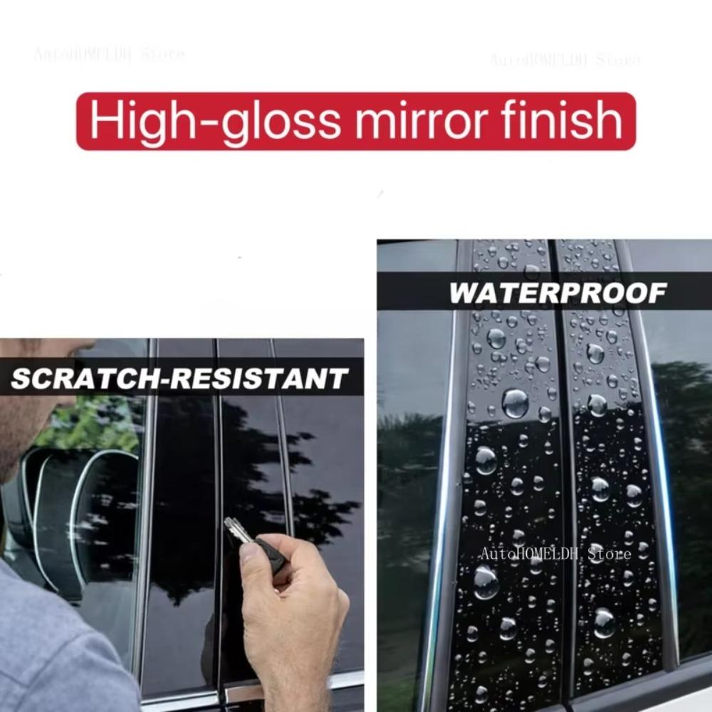 Glossy Black Car Pillar Posts Trim Cover Sticker Fit For BMW 5-Series E39 1997 1998-2003 Door Window Auto Exterior Accessories