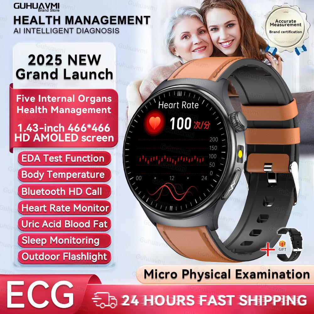 Gesundheits-Smartwatches in Pflegequalität für Männer Frauen Präzise Erkennung Herzfrequenz Blutfette Harnsäure Blutdruck EKG Smart Wat