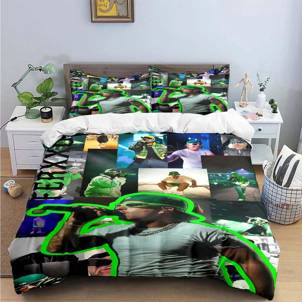 Fashion Pop Singer Ferxxo Feid Print Bedding Sets Bed Supplies Set Duvet Cover Bed Comforter Set Bedding Set Luxury Birthdaygift