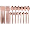 24Pcs Dinnerware Set Stainless Steel Tableware Knife Fork Tea Spoon Cutlery Set Multiple Colour Silverware Kitchen Flatware Set