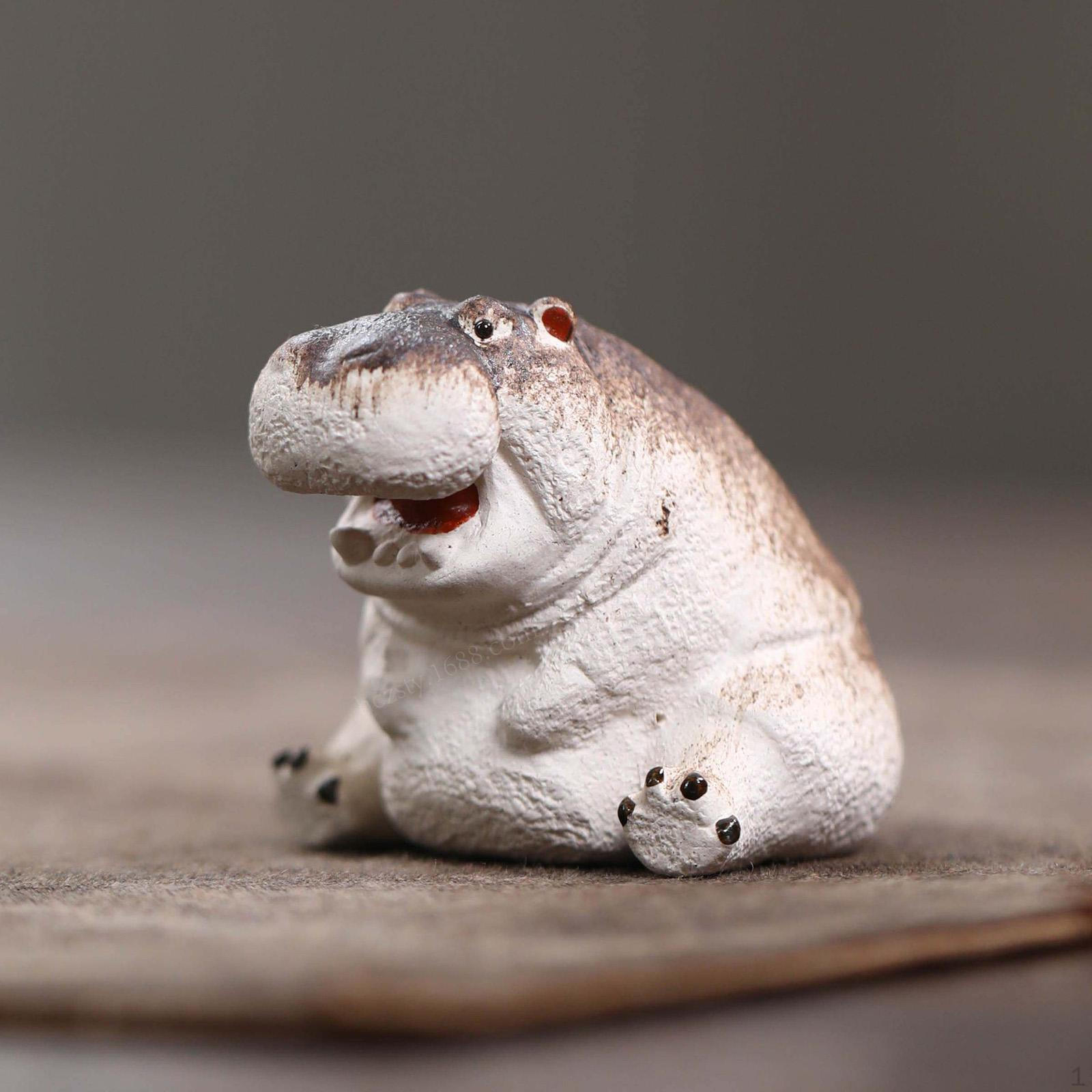 Фигурка животного, чайный питомец, скульптура для домашнего декора Hippo