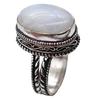 Moonstone Natural Gemstone Antique Silver Plated Ring US Size-8.75 A 781