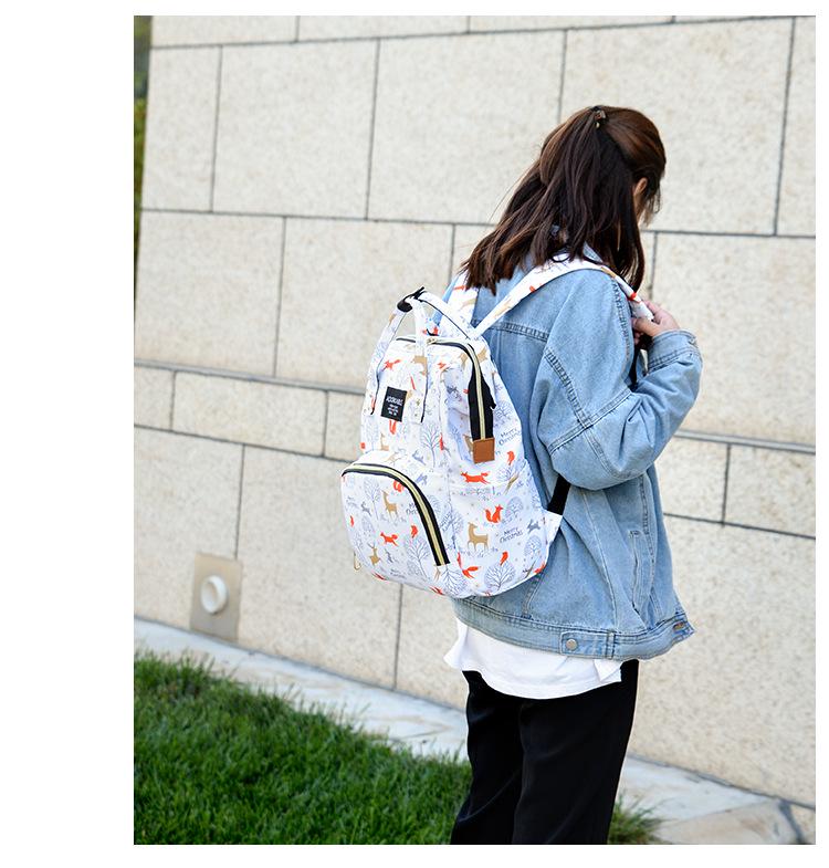 Trendy Large-Capacity Mommy and Baby Travel Backpack