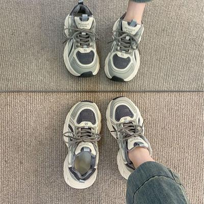 Paris Popular Dad Shoes Women 2025 Spring and Autumn New Cotton Shoes Small Height Increase Comfortable Lightweight Sports Casual Shoes
