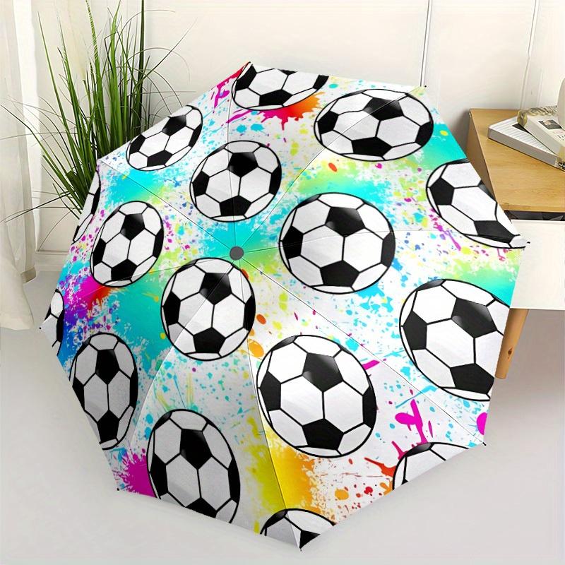 

Color soccer Umbrella Automatic opening and closing folding portable automatic umbrella All seasons universal travel daily act (as the picture,Iron&8K)