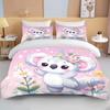 10 Size Cartoon Koala Print 3PCS 1Quilt Cover 2Pillow Cases Bedding Set Duvet Set Comforter Bed Set Queen King Size Home Textile