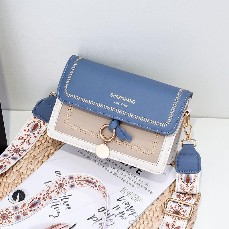 Taška s širokým popruhem přes rameno Trend Textura Dámské tašky Zahraniční taška přes rameno Vícekomorová Malá čtvercová taška Malá Fresh Crossbody kabelka