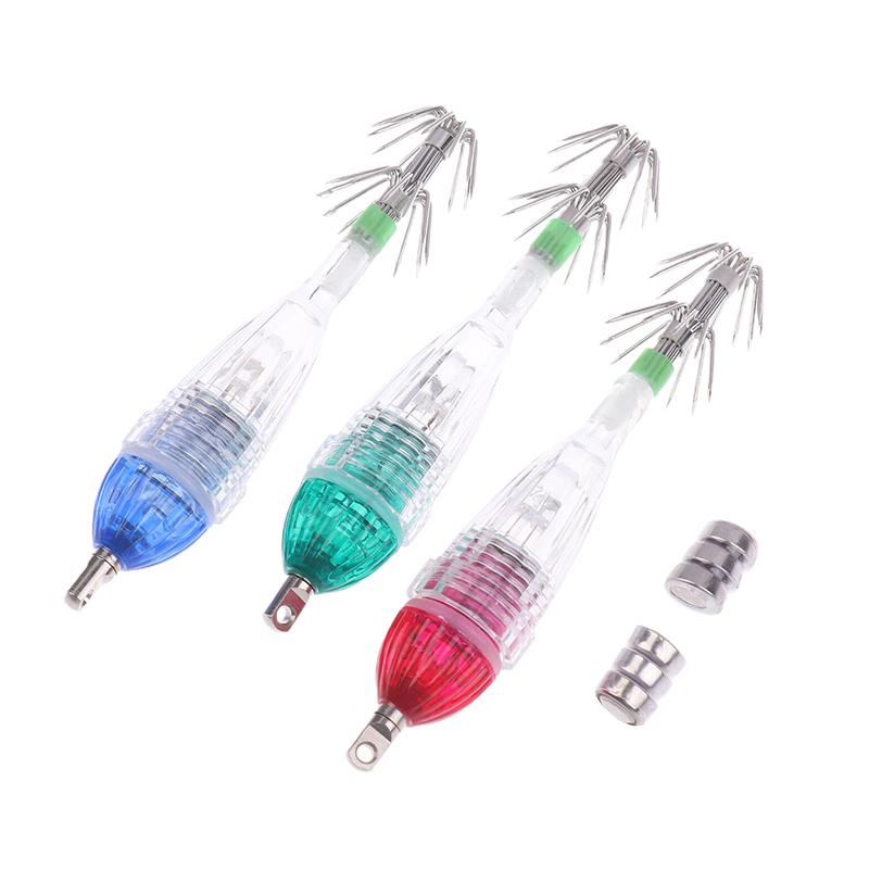 1 Stück Mini-Haken-Lötlampe Tintenfischlicht Mit Schirmhaken Und Batterie Unterwasser-Fischlicht Oktopus Tintenfischhaken