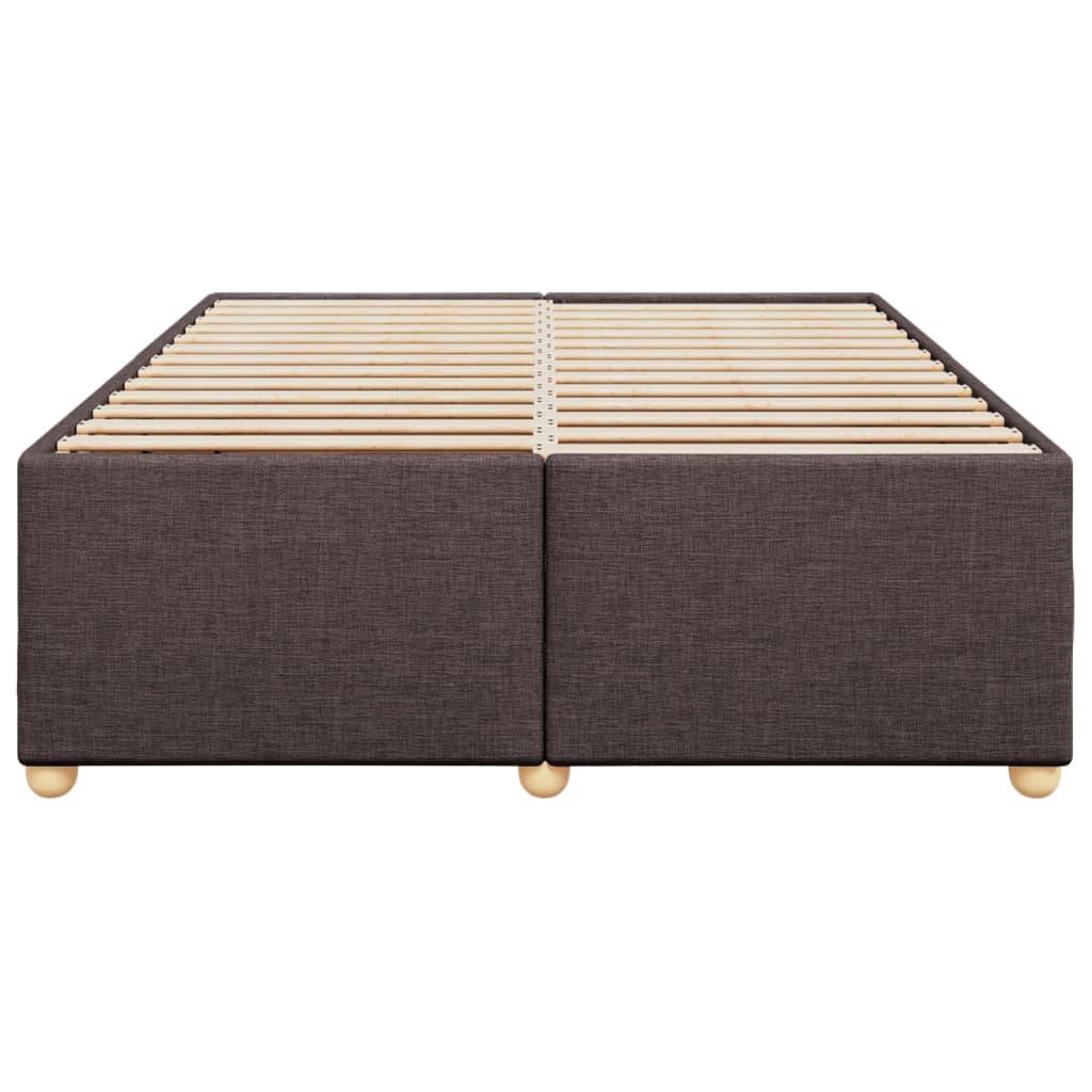 Bed Frame without Mattress Dark Brown 140 x 190 cm Fabric