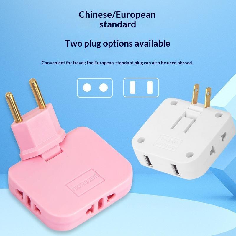 Univerzální cestovní adaptér s jedním otočným a třemi zásuvkami, s porty USB-C a USB, vhodný pro 200 zemí pro mezinárodní cestování a služební cesty