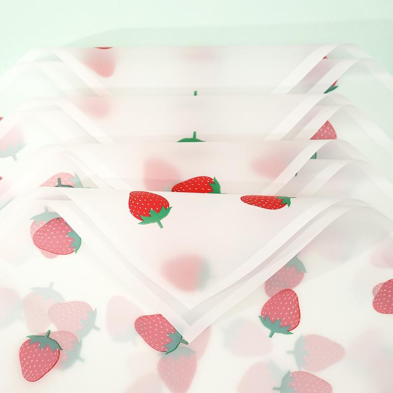 20pcs/Pack Waterproof Strawberry Printed Gift Wrapping Paper, Ideal For Diy Handicraft Gift, Suitable For Flower Wrapping