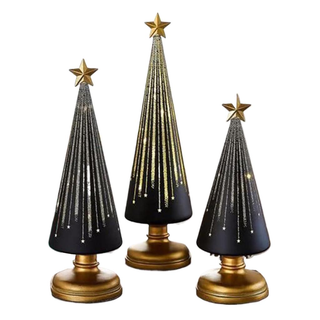2025 3 SZT./ZESTAW Oświetlane Drzewko Dekoracje Świąteczne Drzewko Świąteczne na Blat Dekoracja Domu Dekoracje Imprezowe do Sypialni Salonu