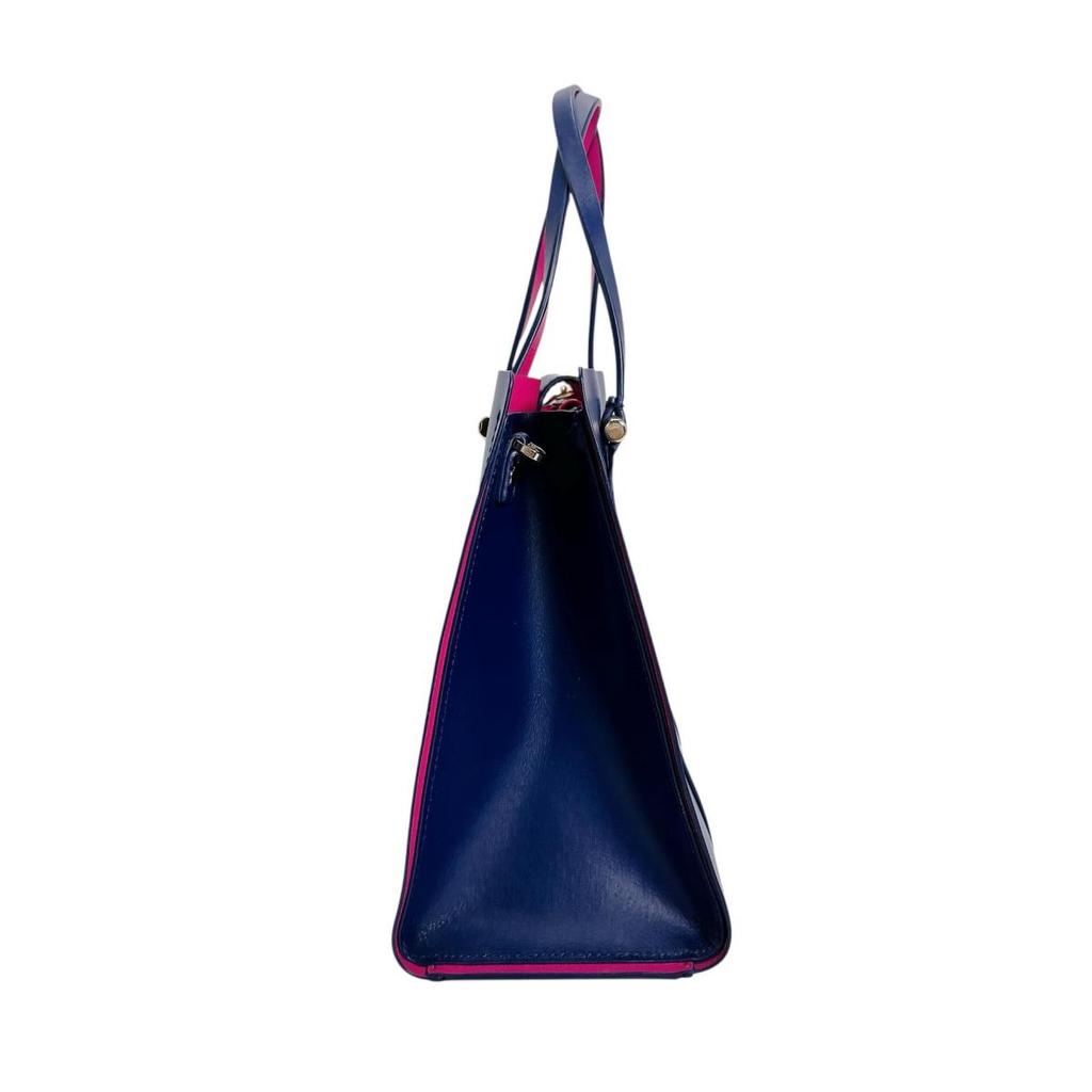 Kate Spade Small Elodie Arbor Handbag Leather Blue X Pink Women Used