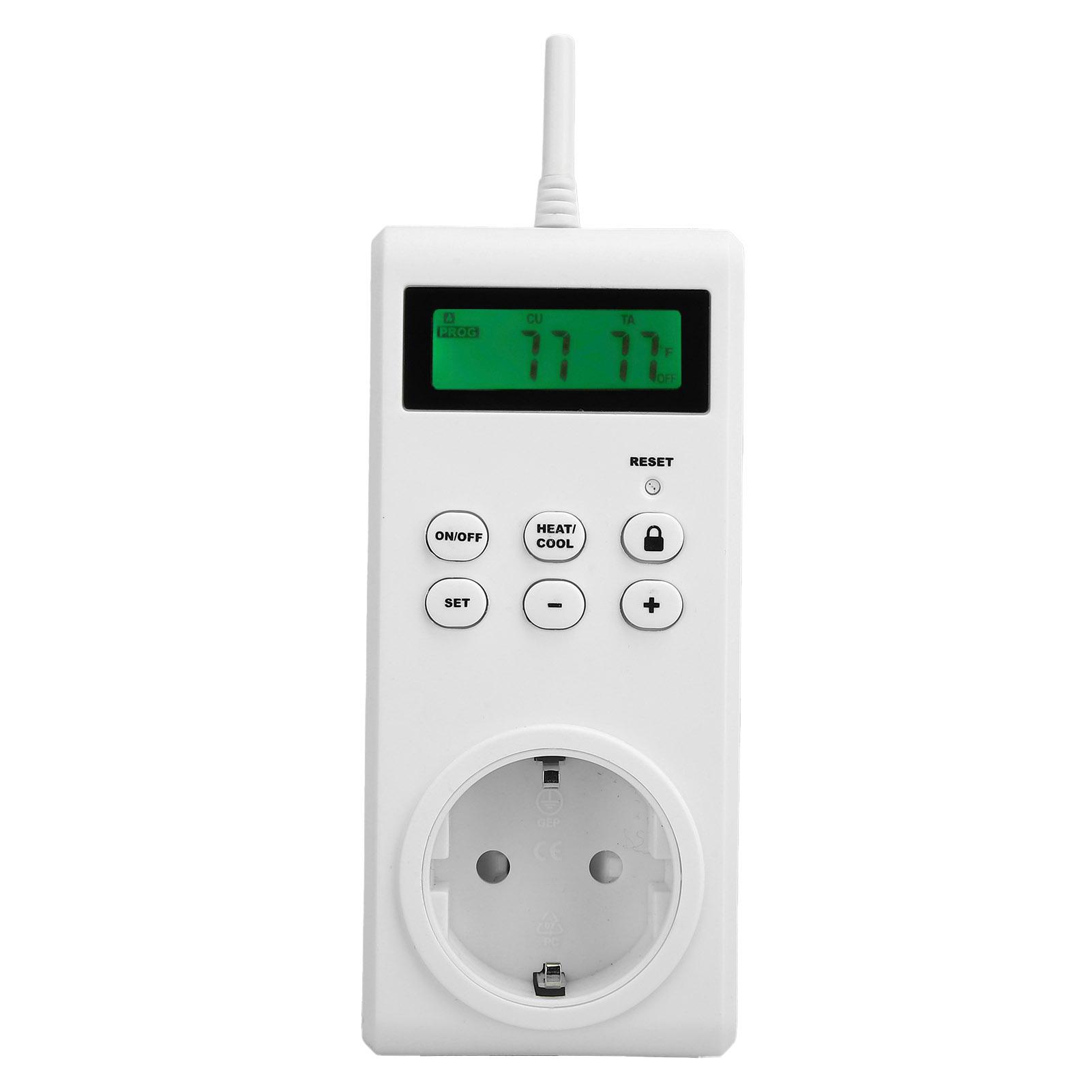 

TS-3000 Temperature Controller LCD Thermostat with Wireless Socket for Room Cooling HeatingEU 230V EU Plug