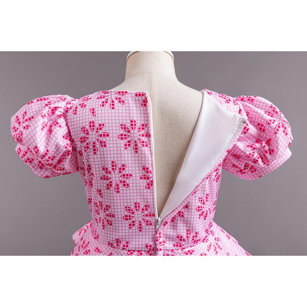 Children's Princess Dresses Thousand Birdie Patchwork Mesh Puffy Long Bubble Sleeve Girls' Stage Performance Dresses  Girl's Favourite Dress