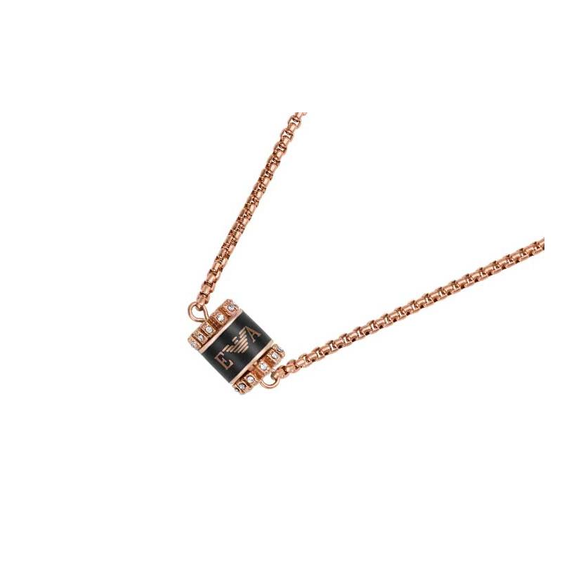 Emporio Armani Diamond Beaded Transfer Beads Small Waist Stainless Steel Necklace for Women Small Waist Necklace F ( Fits All) Original Bag