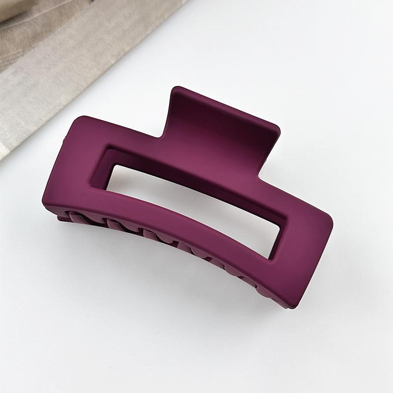 Korean High-end Frosted Grip Women's Shark Hair Clip - Solid Color, Large Size