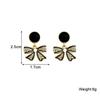 Black Dangle Earrings Crystal Square Pendants Women's Hanging Earrings Korean Bowknot Pearl Flower Earrings