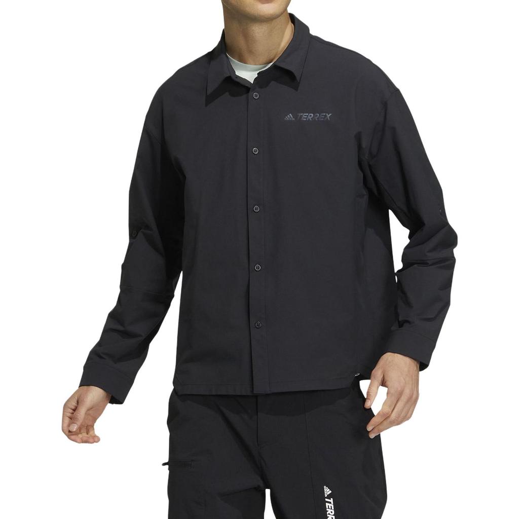 Adidas Polo Button Long Sleeve Jacket Men jackets Black HN2048
