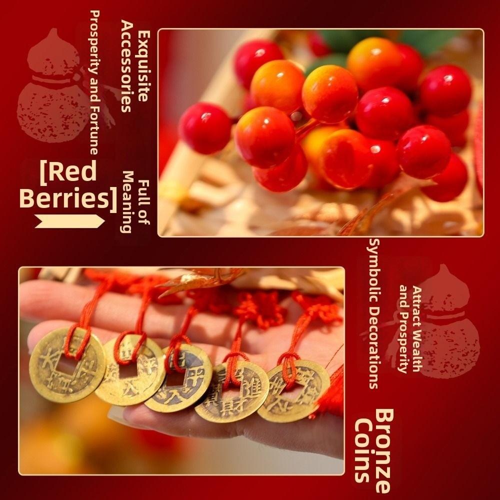 Copper Coin Mini Broom Hanging Ornaments Chinese Knot Door Handle Pendants Wall Ornament