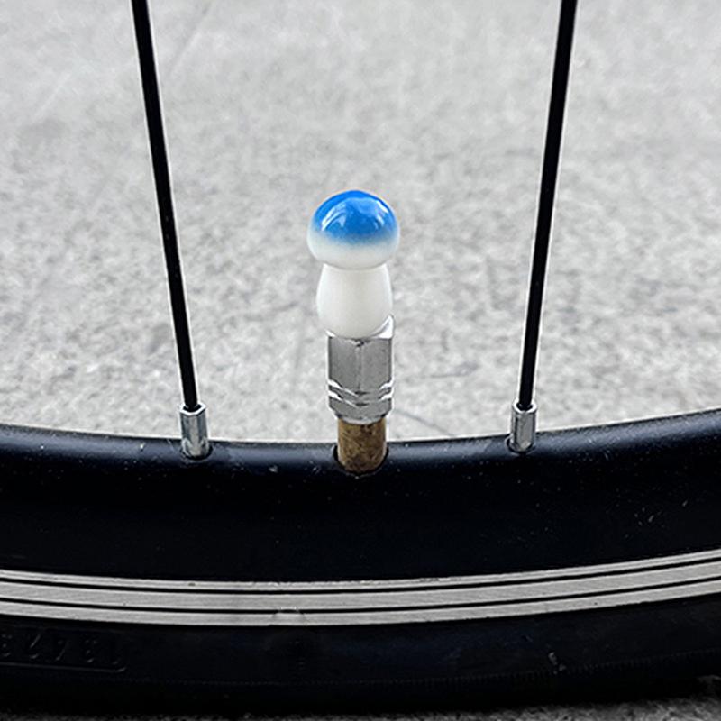 Valve Stem Caps Leak-Proof Mushroom Tire Air Cap Set 4pcs Tire Valve Cap Set with French Valve Adapter External Tire Decoration