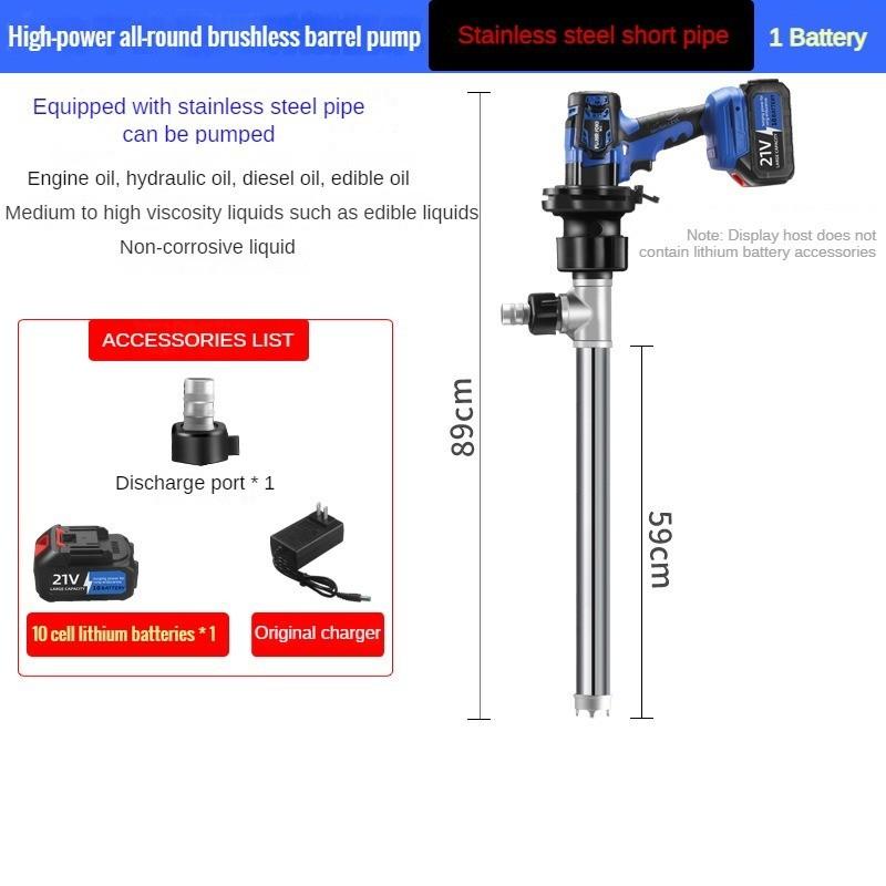 Portable Lithium Battery Oil Diesel Pump Special Brushless Oil Barrel Pump High-power Rechargeable Refueling Pump