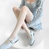 Womens Nylon Sheer Pantyhose Lace Detailing Slimming Pantyhose Solid Color Hollowout Geometric Pattern Stockings Hosiery