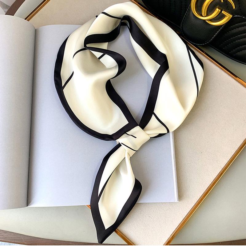 Women Skinny Neck Scarf Shawls Wraps Black Pink Small Office Hairband Neckerchief Foulard Scarves Ladies